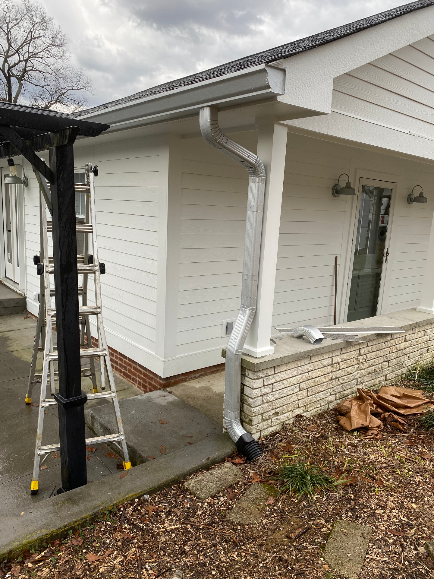 Downspout installation